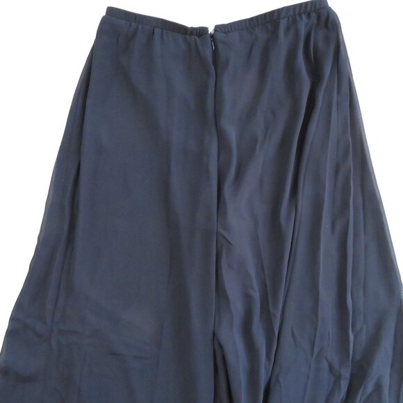 Vintage 80s MSK Black Wide Leg Pants Womens Sheer Overlay Palazzo Evening Party - Picture 7 of 10